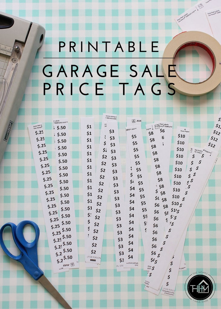 Printable Garage Sale Price Tags The Homes I Have Made