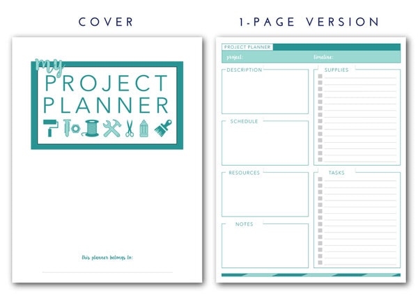 Printable Project Planner The Homes I Have Made