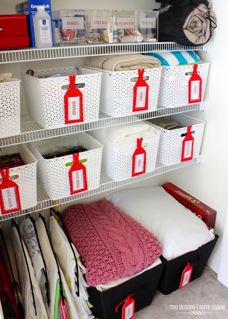 organizing the linen closet