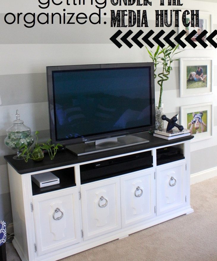 Getting Organized Under the Media Hutch The Homes I Have Made