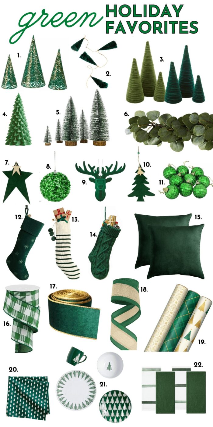 Collection of Green Christmas Decorations
