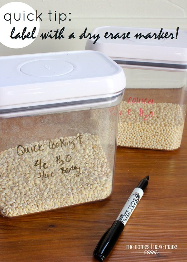 Label food containers with a dry-erase marker!