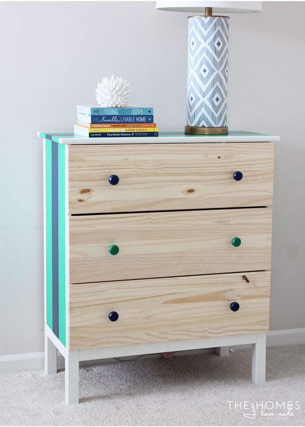 IKEA Tarva Hack: Rugby Striped Dresser With Washi Tape