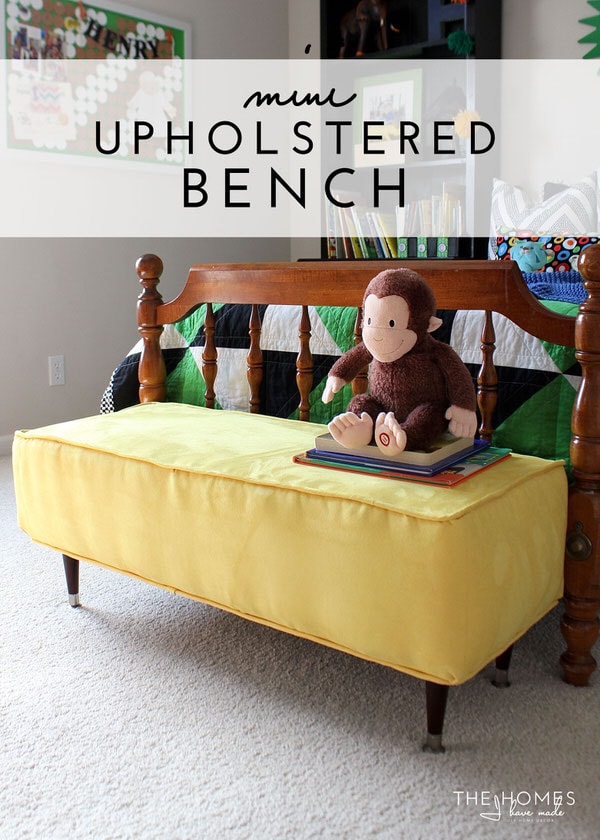 Make an upholstered bench in a mini size for kids to sit, cuddle and get dressed!