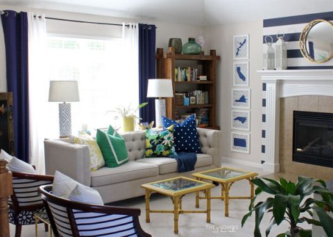 Preppy Living Room Reveal - The Homes I Have Made