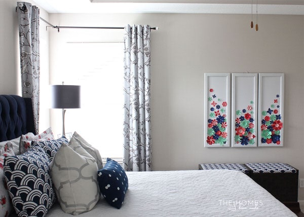 Simple and sweet DIY details transform this master bedroom into a serene and peaceful retreat!