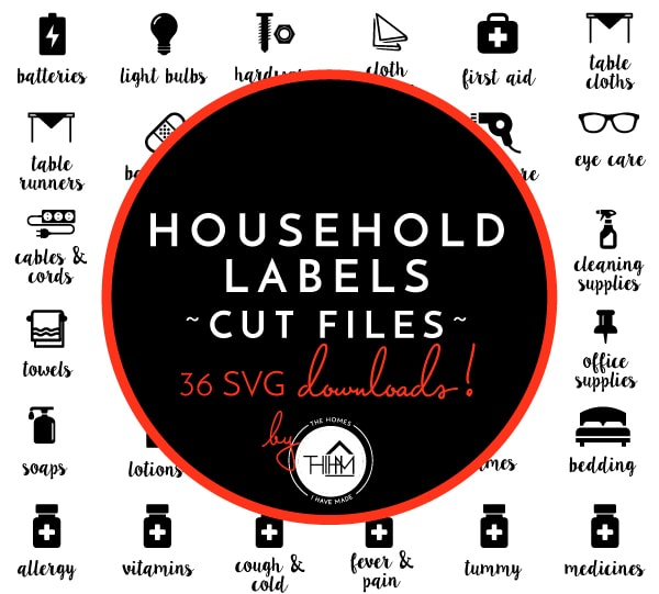 Household Label Cut Files for Cricut and Silhouette ...