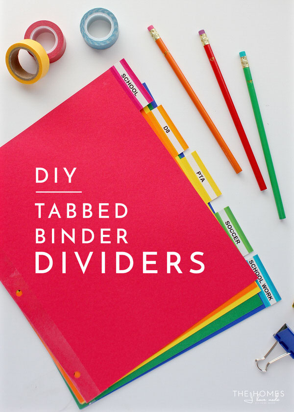 Making your own tabbed binder dividers is quick and easy! This tutorial shows you how!