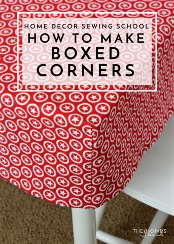 Learn the simple sewing technique for giving a flat piece of fabric boxed corners to fit over tables, cushions and more!