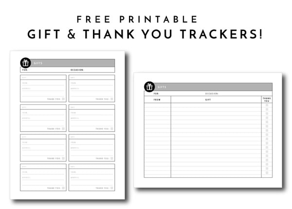 Use your favorite pictures as a fun, easy, and super special way to say "thank you" for gifts. This printable gift and thank you tracker helps you keep your card writing on organized and on track!