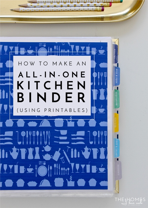 Streamline your meal planning, grocery planning, and dinner prep with an All-In-One Kitchen Binder that includes recipes, resources, and anything else you need right at your finger tips!
