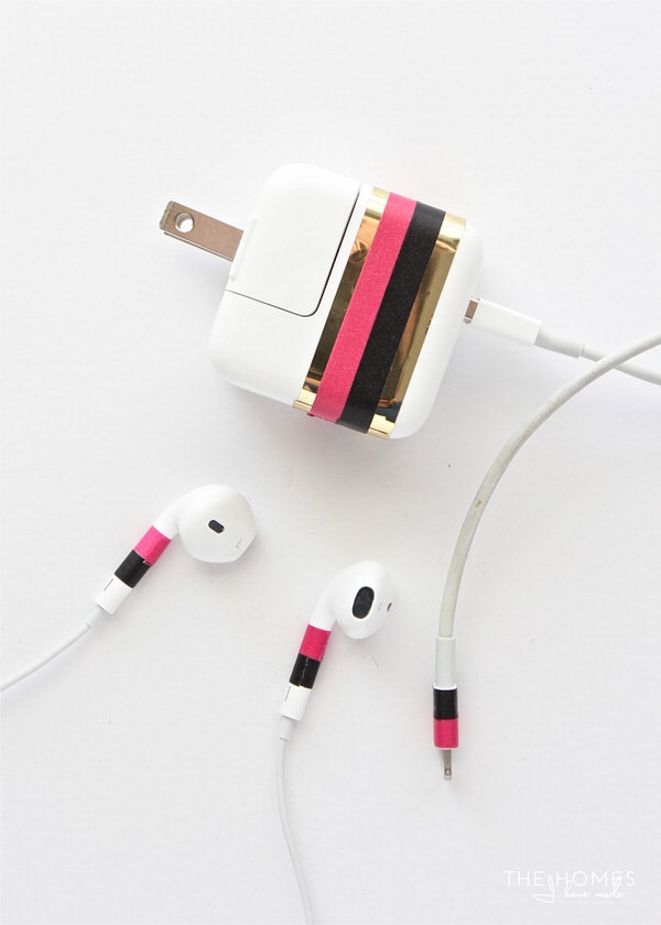 When all device cords and chargers look the same, use washi tape to personalize and claim yours!