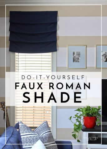 Love the look of a roman shade but don't want to deal with the hassle or expense? Try this hardware free, totally temporary faux roman shade for any window in your home!
