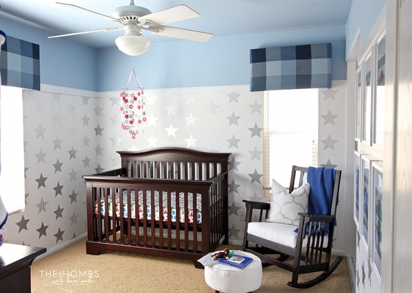 nursery decorated with wallpaper 
