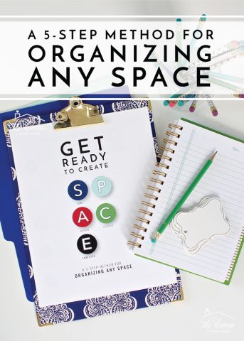 Do you have tons of clutter and no idea how to conquer it? This easy 5-step method for organizing any space will help you cut the clutter and regain SPACE in your home!
