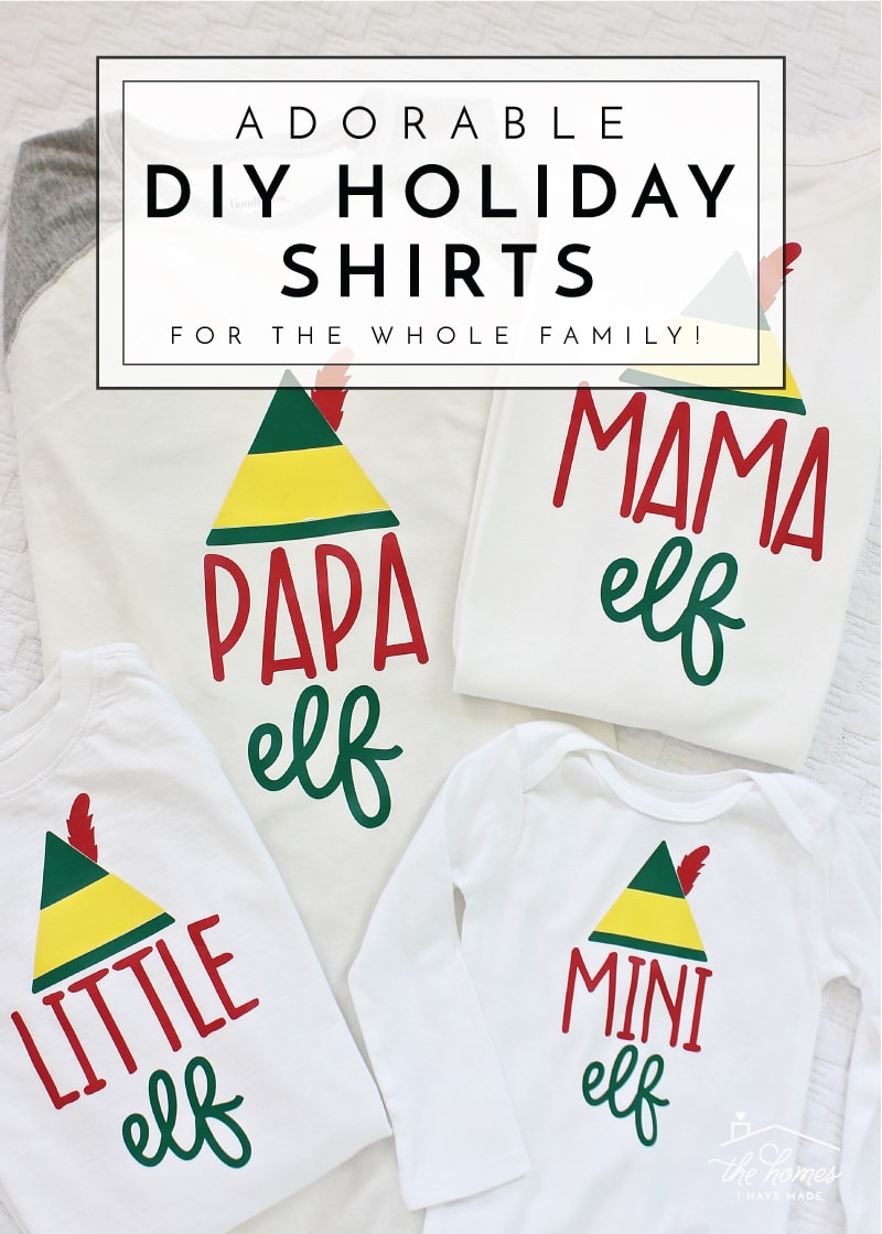 Make DIY Holiday Shirts for the whole family using heat transfer vinyl from Craftables!