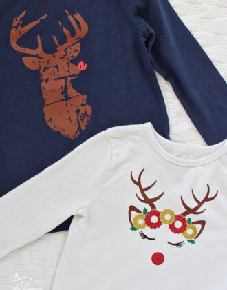 Make DIY Holiday Shirts for the whole family using heat transfer vinyl from Craftables!