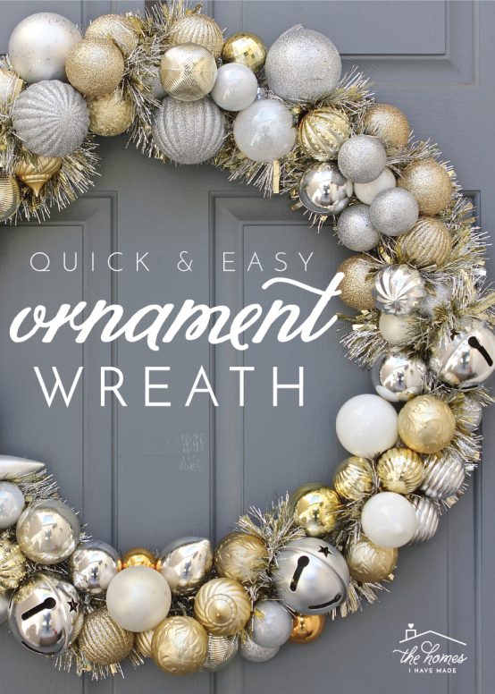 No glue, no hangers. This quick and easy DIY Ornament Wreath is the perfect addition to your holiday decor, and it will only take you an hour!