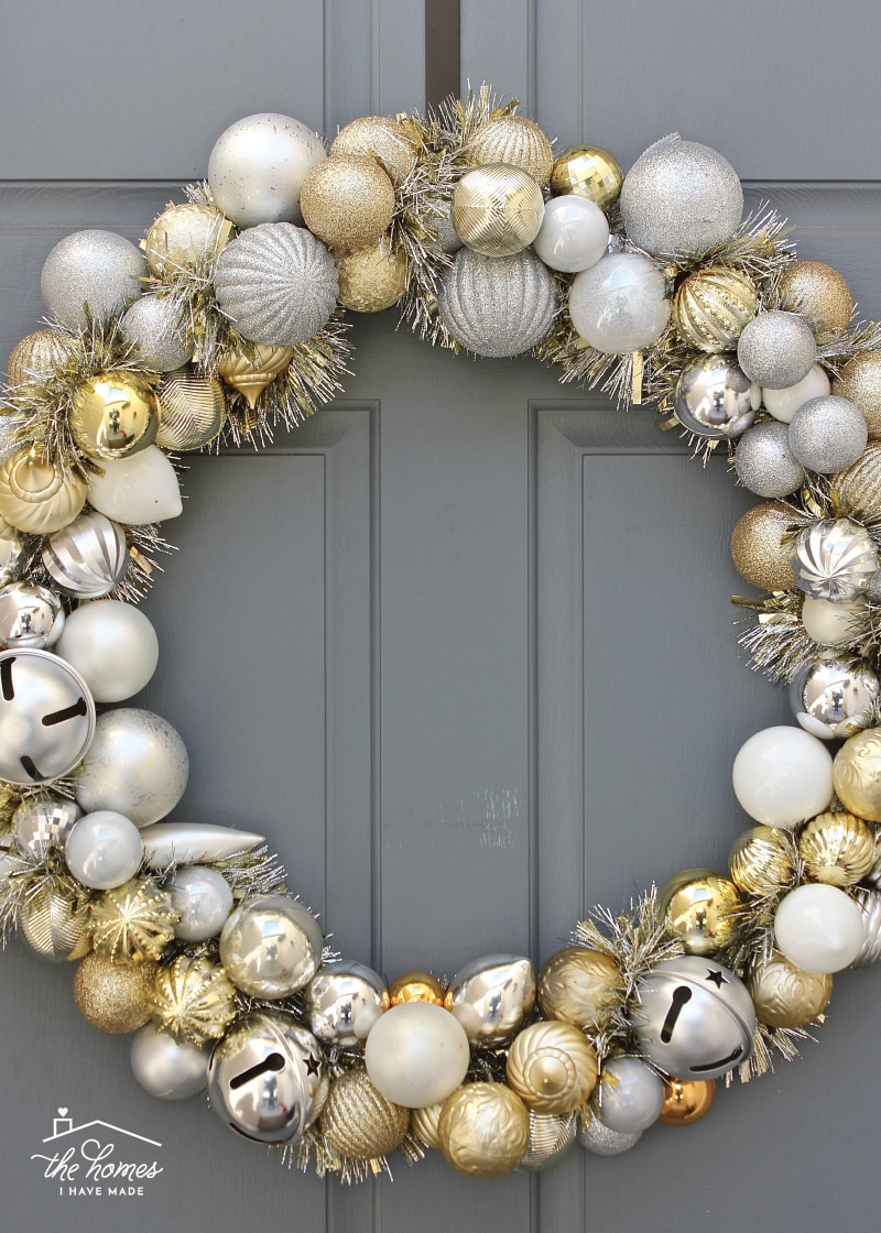 No glue, no hangers. This quick and easy DIY Ornament Wreath is the perfect addition to your holiday decor, and it will only take you an hour!