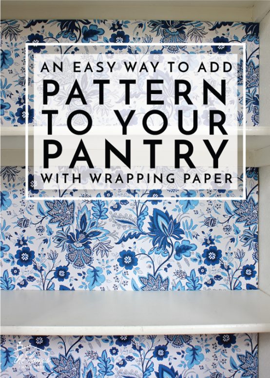 Give your pantry some personality and pizzazz by adding patterned wrapping paper to the back with this easy tutorial.