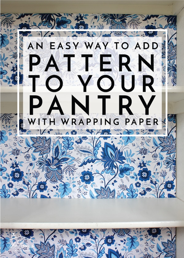 Give your pantry some personality and pizzazz by adding patterned wrapping paper to the back with this easy tutorial.