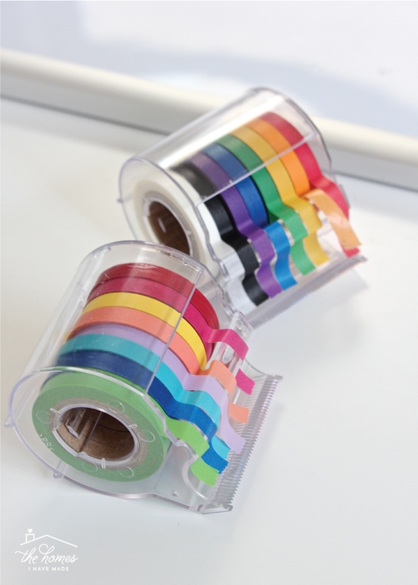 Rolls of colored skinny washi tape