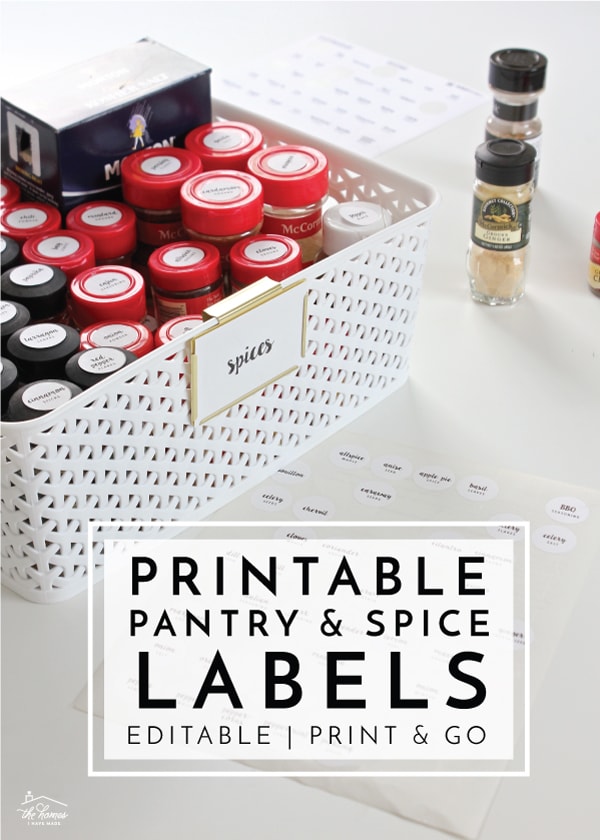 Get your pantry and spice cabinet in order with these fully customizable pantry and spice jar labels! Simply edit, print and label!