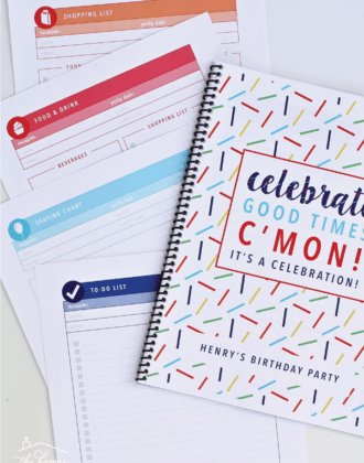 Get organized for your next big party with this 25-page Printable Party Planner filled with smart, pretty and editable printable pages!