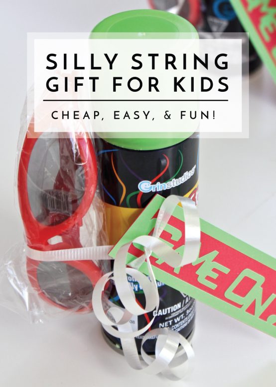 Celebrate birthdays, holidays or the last day of school with these quick and easy Silly String Gift for Kids!