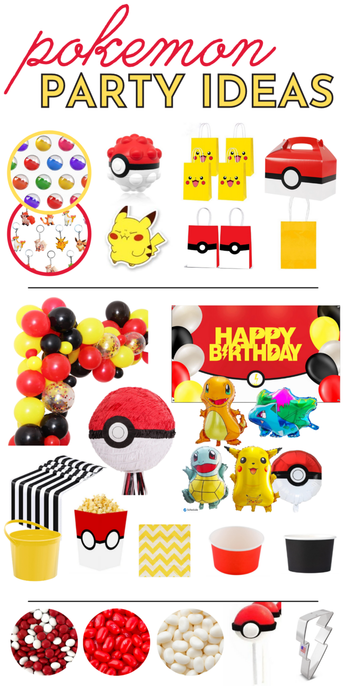 Collage of Pokemon Birthday Party Ideas & Products