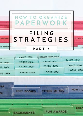 Figuring out how best to organize and file household paperwork can be a frustrating experience! Use these Paper Filing Strategies to cut through the clutter and create a system that works!