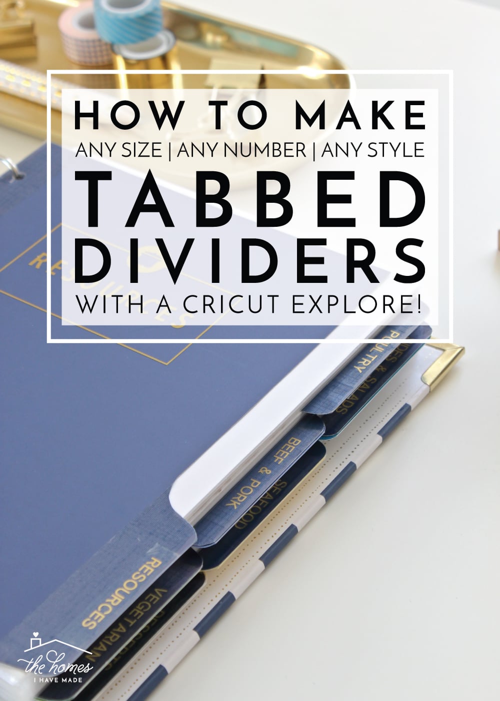 Learn how to make tabbed dividers on your Cricut Explore! No matter the shape, size, or style you prefer for your binders, this tutorial will show you how to customize them to any need!