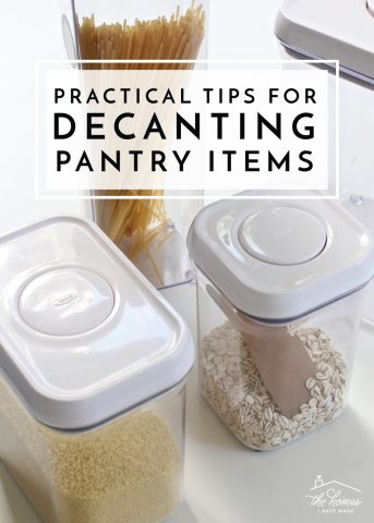Love those pretty pantries you see on Pinterest but just can't make decanting work for you? Try these Practical Tips for Decanting Pantry Items!
