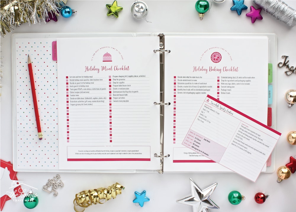 make a holiday planner like this printable one by the homes i have made