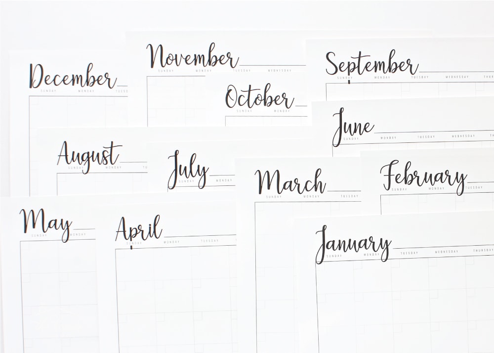 Plan out any event, task, vacation or your daily schedule with these gorgeous printable calendar pages!