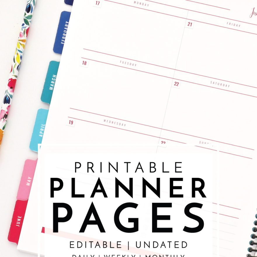 New to The Organization Toolbox Printable Planner Pages The Homes I