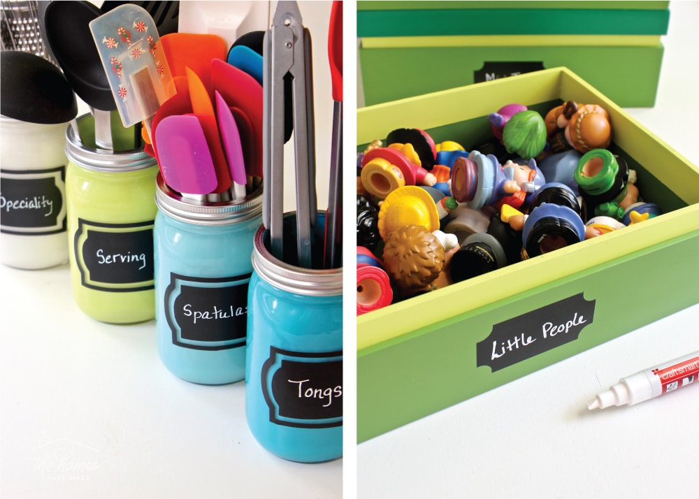 Containers with chalkboard labels
