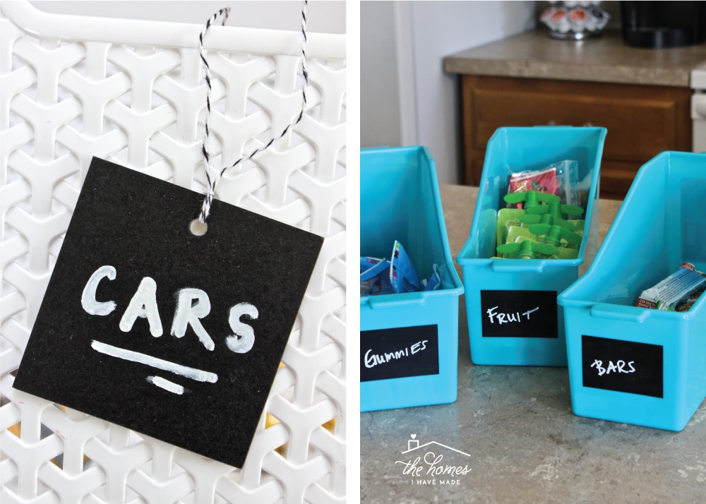 Containers with chalkboard labels
