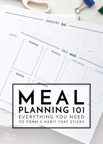 Save time, stress and money with weekly meal planning! This post breaks down everything you need to know to create a habit that sticks for good!