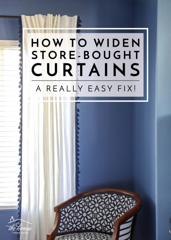 Are your store-bought curtains too narrow for your windows? Widen your curtains with this really easy fix!