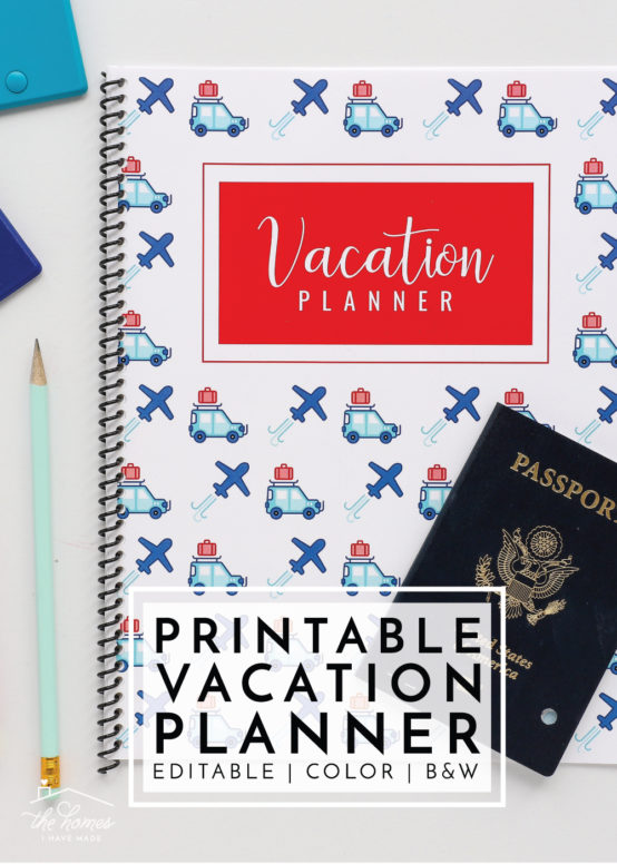 Organize, plan and track every last detail of your next vacation with this 50-page Printable Vacation Planner!