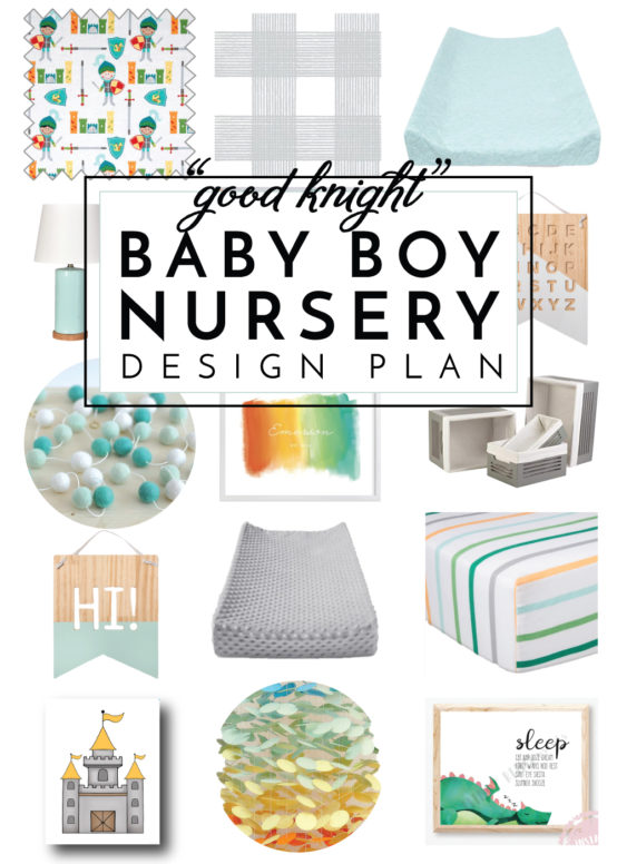 Looking for a fun and unique way to decorate a baby boy nursery? Check out this knight-themed design plan!