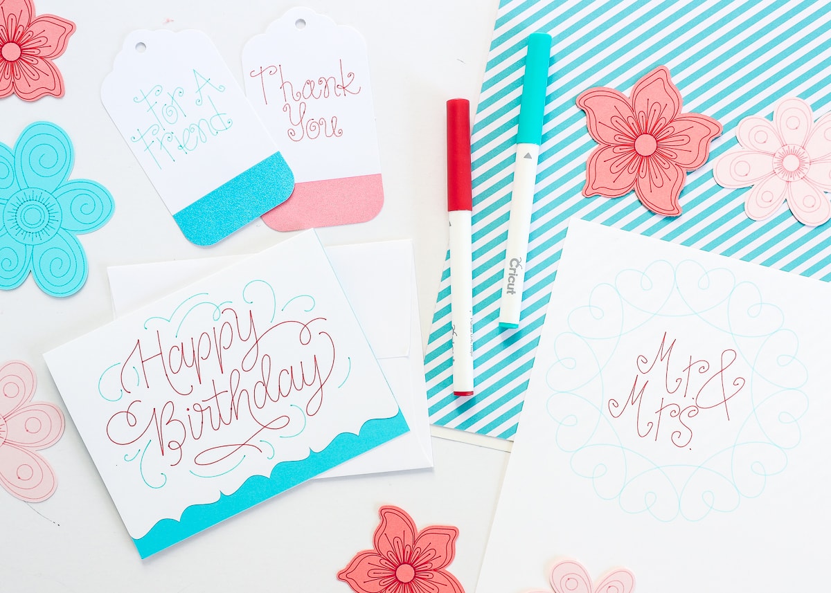 Examples of different types of designs you can make with cricut markers.
