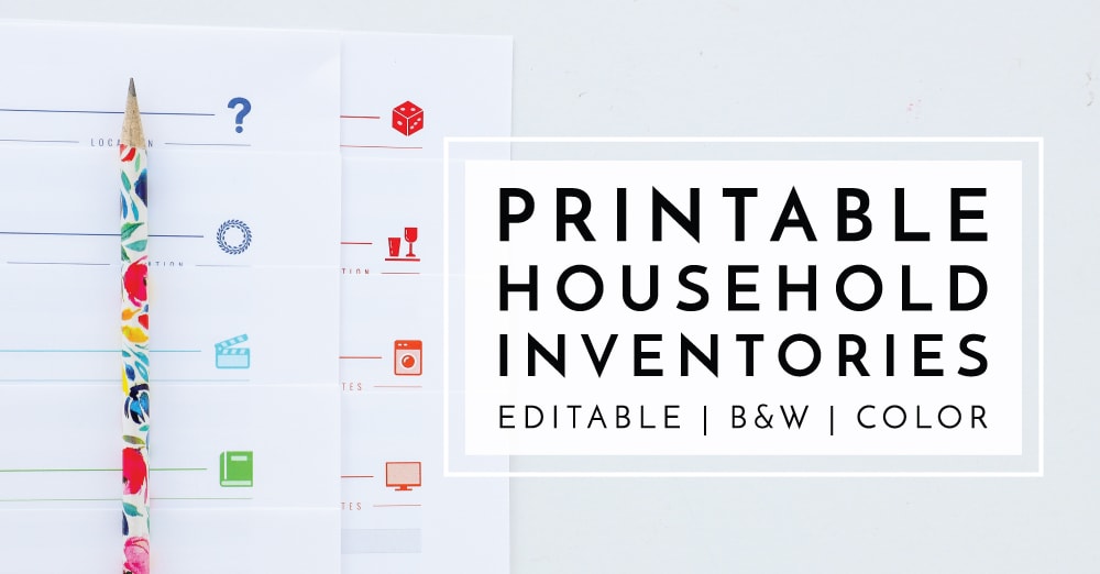Looking for a quick and easy way to keep track of everything in your house? These Printable Household Inventories provide a spot to write it AAALLL down!