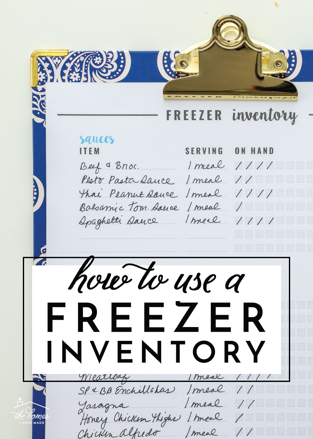 How to Use a Freezer Inventory
