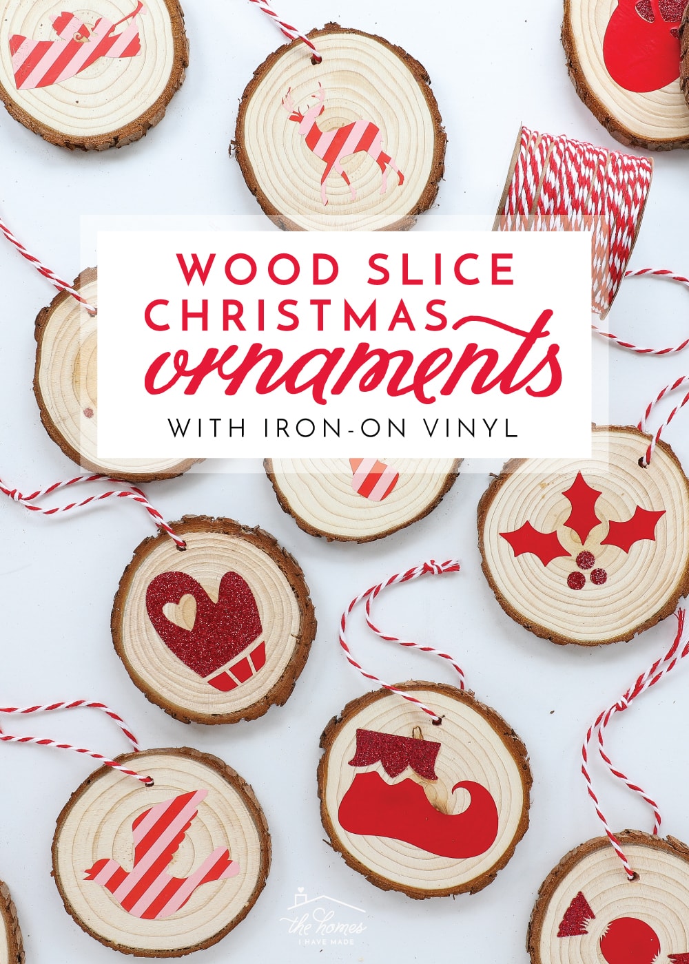 DIY Wood Slice Christmas Ornaments with Iron-On Vinyl ...
