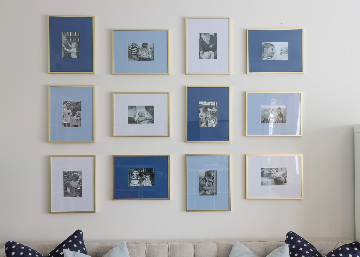 Budget framing DIY Gallery Wall with Colored Mats