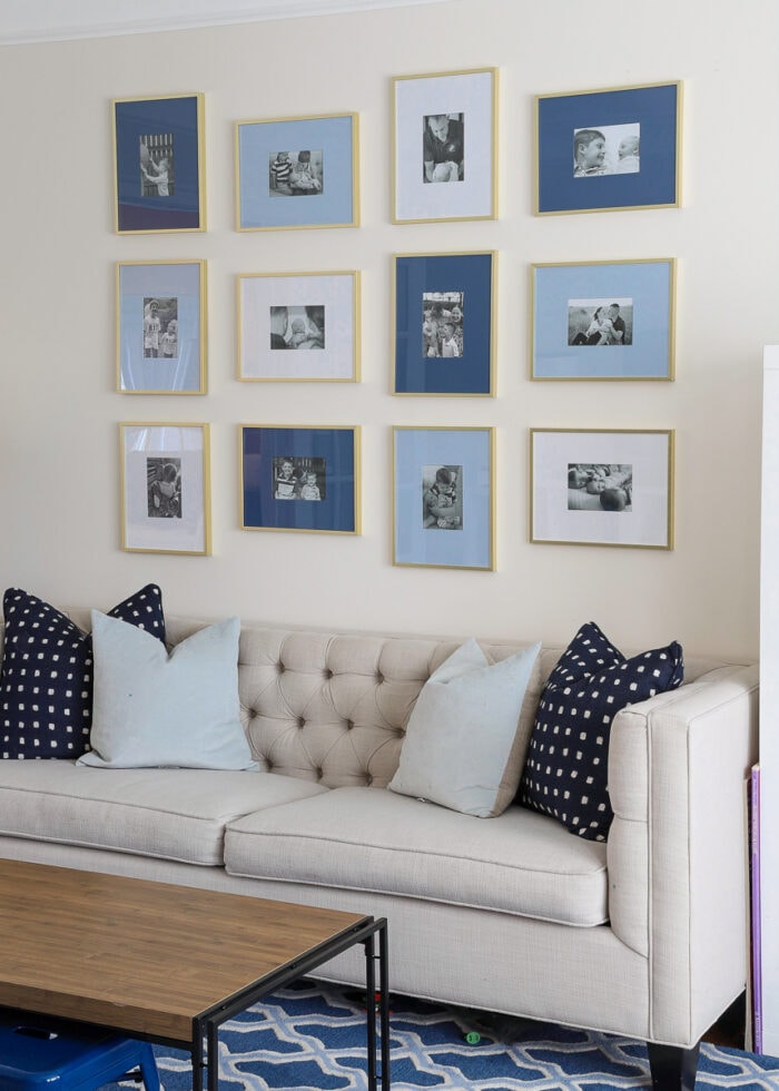 Fill rental walls with Gallery Wall with Colored Mats