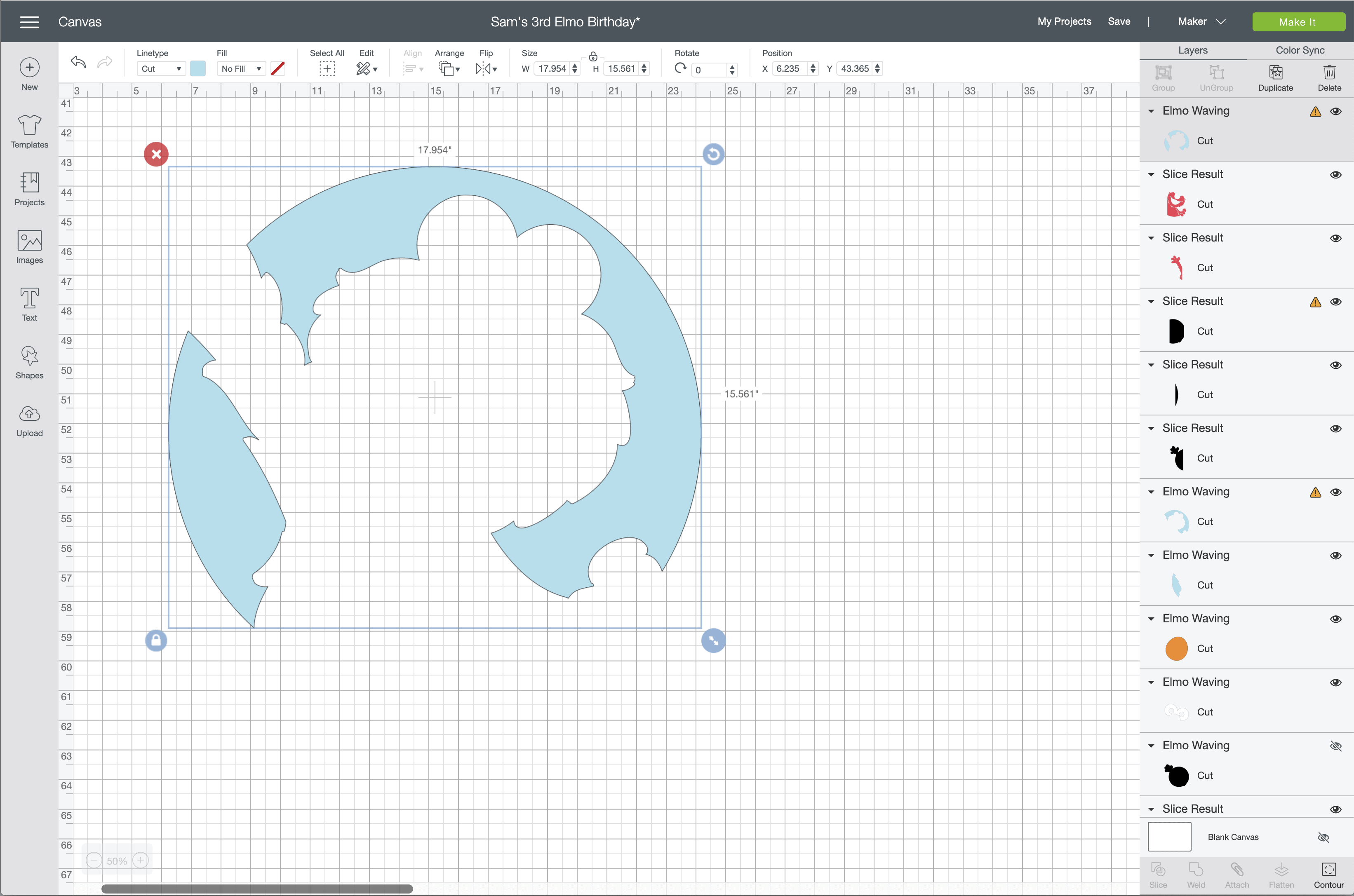 A screen view of Cricut Design Space shows how to use the contour feature