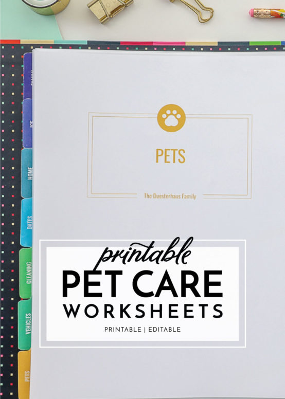Pet Care Printables